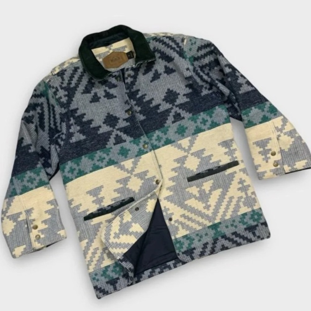Vintage Woolrich  Aztec Blanket Coat Barn Jacket - Picture 6 of 11